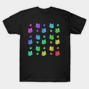 Rainbow Butterfly Pattern Black T-Shirt